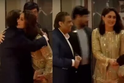 মুকেশ-ইশার সঙ্গে শুভেচ্ছা বিনিময় করিনার