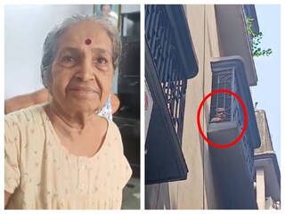 এভাবেই জানলার কাচে আটকে ছিলেন মধুশ্রী গঙ্গোপাধ্যায়৷ 