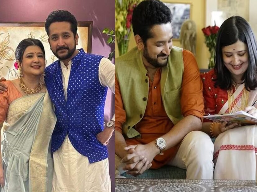 কাছের মানুষদের সঙ্গে আনন্দে মেতে উঠেছিলেন নবদম্পতি। আলোকবৃত্ত থেকে দূরে নিজেদের মতো করে বিশেষ দিনটি উদযাপন করলেন তাঁরা। ছবিঃ সোশ্যাল মিডিয়া