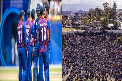 রাজধানীর মূলপানি ক্রিকেট স্টেডিয়ামের ভেতরে হাজার হাজার ভক্ত জড়ো হয়েছিল- Photo- X Account 