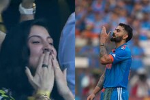 বিরাটের রেকর্ডভাঙা সেঞ্চুরিতে চোখে জল অনুষ্কার! স্ত্রীকে চুমু ছুড়ে দিলেন কোহলি