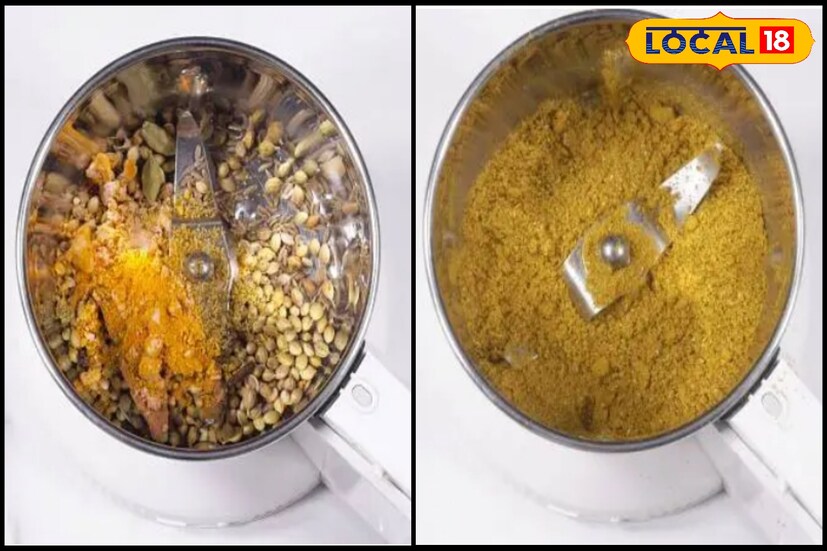 ধনেপাতা, কাঁচালঙকা আর পেঁয়াজ ছাড়া বাকি সমস্ত মশলাকে জল দিয়ে ইচ্ছেমত ঘনত্বে বেটে নিন। এর মধ্যে তেঁতুলের ছেঁকে নেওয়া জল কিছুটা ঢেলে দিন। বেশ একট লালচে রং হবে। 