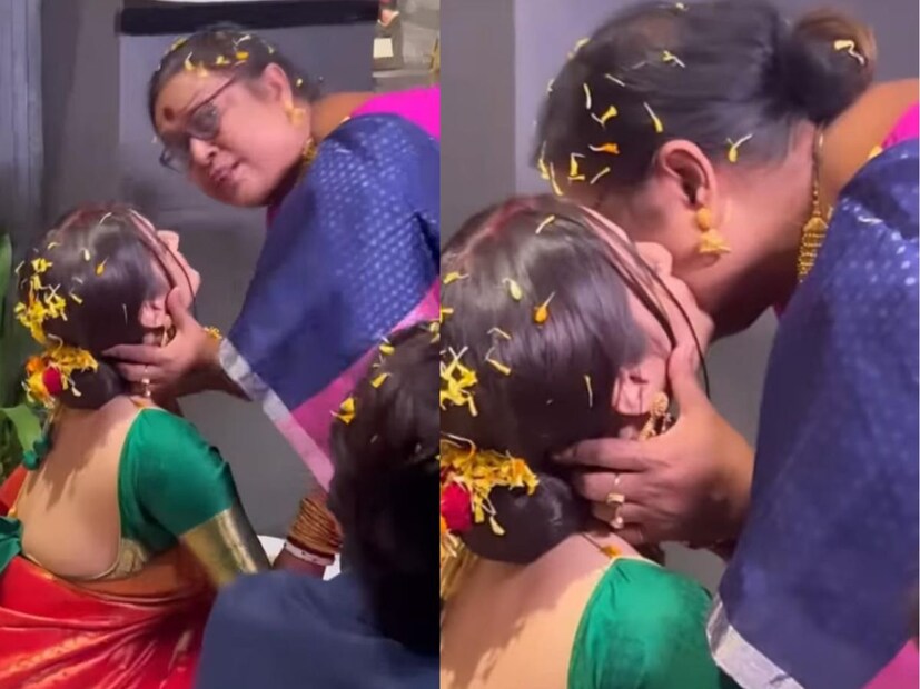 অন্যদিকে, বধূবরণের পর ঠিক কী কী হল সে ভিডিও শেয়ার করে নেন সৌরভ। সেখানে দেখা যায় আশীর্বাদের সময় স্নেহের চুম্বনে বউমাকে ভরিয়ে দিচ্ছেন সৌরভের মা।