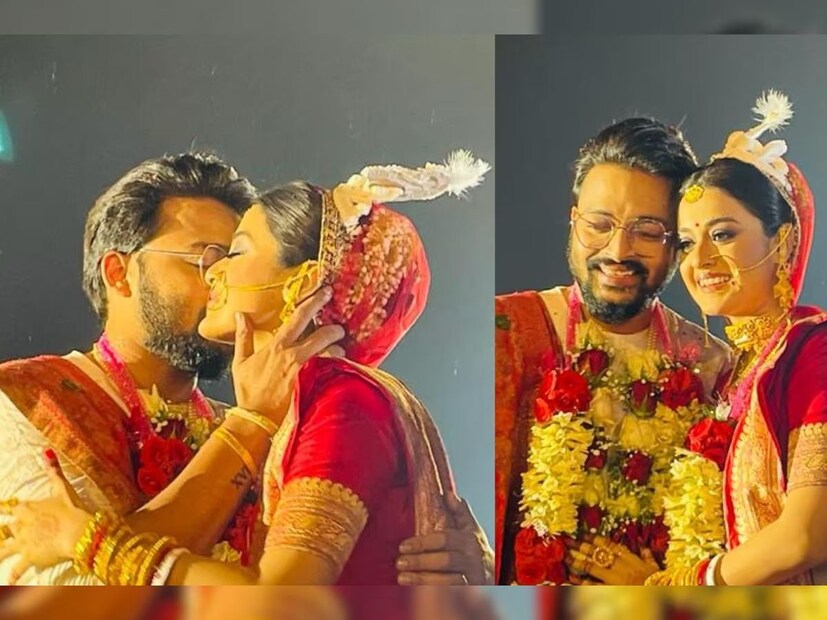 সদ্য বিয়ে সেরেছেন দর্শনা ও সৌরভ! নজর কেড়েছে দর্শনার গায়ে হলুদ থেকে বিয়ে ও বউ ভাতের সাজ! সঙ্গে সাদার পাঞ্জাবিতে নানা অনুষ্ঠানে সেজে উঠেছিলেন সৌরভ।
