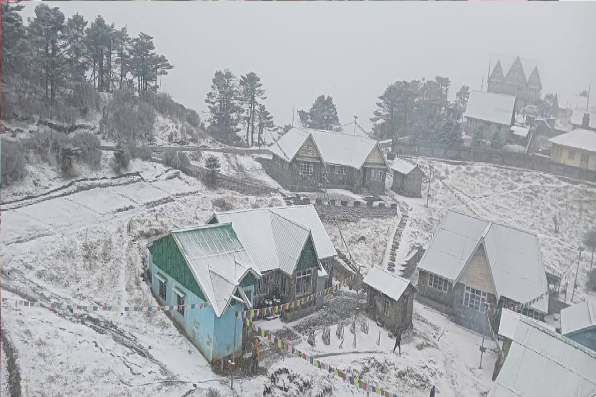 চারিদিকে পেঁজা তুলোর মতো বরফ আর বরফ! মরশুমের প্রথম তুষারপাতে ঢাকল পাহাড়