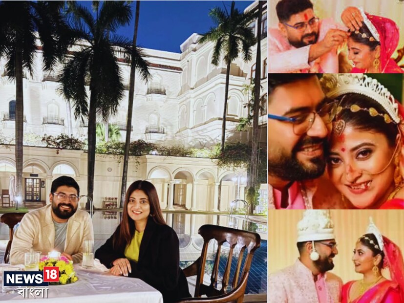 টেবিলের উপর সাজানো ফুল,  ক্যান্ডেল। সন্দীপ্তার পরনে ছিল হলুদ পোশাক, কালো ওভারকোট। সৌম্য পরেছিলেন টিশার্ট আর  অফ হোয়াইট জ্যাকেট। 