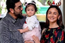 বড়দিনে বাবার কোলে চেপে ক্যামেরার সামনে ছোট্ট রাহা!