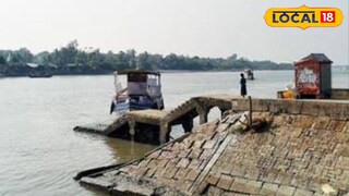 কংক্রিটের জেটিঘাট। কিন্তু তার অবস্থাও ভয়াবহ