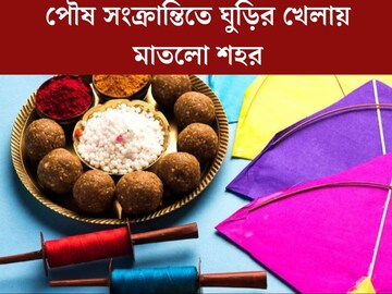 শীতকে বুড়ো আঙুল দেখিয়ে ছাদেই পিকনিক! পৌষ সংক্রান্তিতে ঘুড়ির খেলায় মাতলো শহর