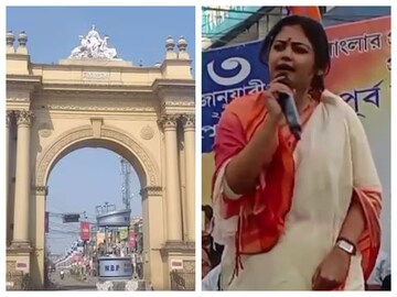 কার্জন গেটের সামনেই যুব তৃণমূলের সভা থেকে এই মন্তব্য করেন সায়নী৷ 