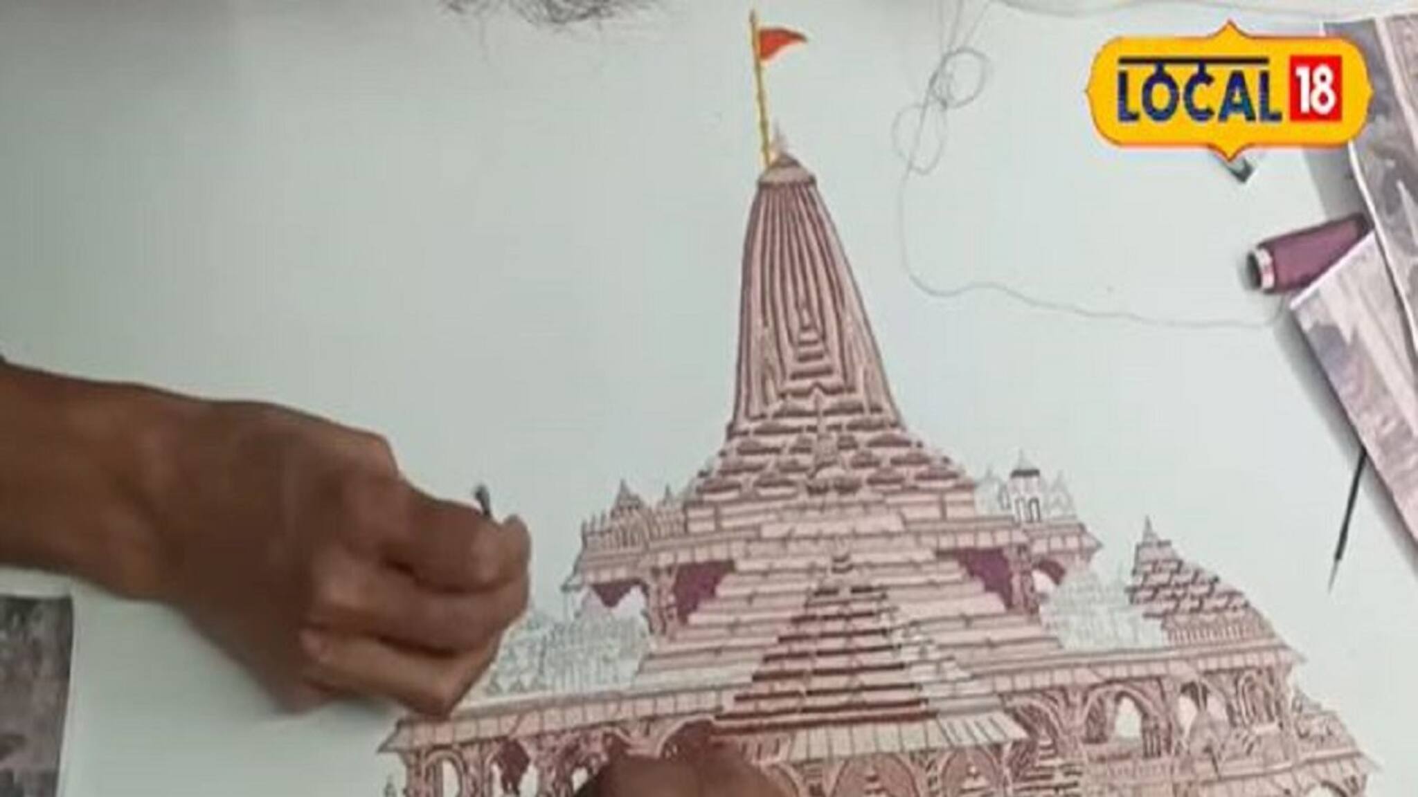 Ram Mandir: সুতো দিয়ে রাম মন্দির! চোখ ধাঁধাঁনো শিল্প, দেখুন ভিডিও