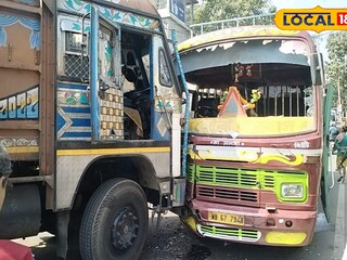 বাস ও লরির মুখোমুখি সংঘর্ষ  