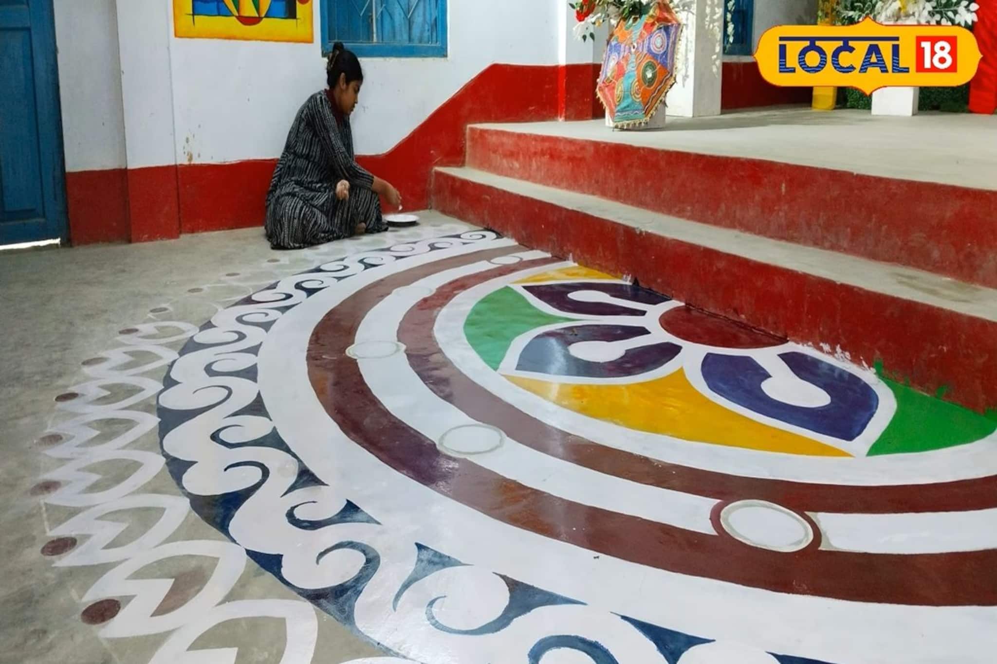 বাগদেবীর আলপনা কোথায় আলাদা? দেখুন ছবি