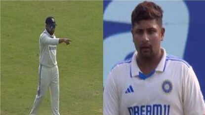 সরফরাজকে বকা রোহিতের Photo Courtesy- Twitter Video Grab সরফরাজকে বকা রোহিতের Photo Courtesy- Twitter Video Grab