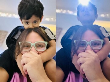 বিছানায় উপুড় হয়ে শুয়ে দাদার সঙ্গে খোশমেজাজে ইয়ালিনি, শুভশ্রীর মেয়েকে দেখেছেন?