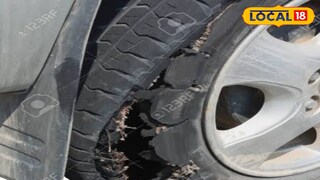 ট্রাকের চাকা ফেটে বিপত্তি ট্রাকের চাকা ফেটে বিপত্তি