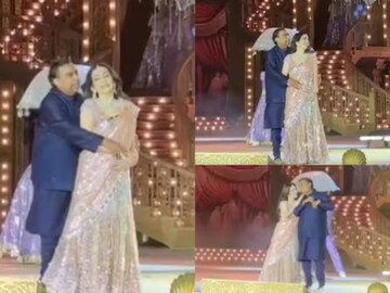 পুত্র অনন্ত এবং বীরেন মার্চেন্টের কন্যা রাধিকার প্রাক-বিবাহ উৎসবের  সন্ধ্যায় যেন আলাদা মাত্রা যোগ করল তাঁদের যুগলবন্দী।