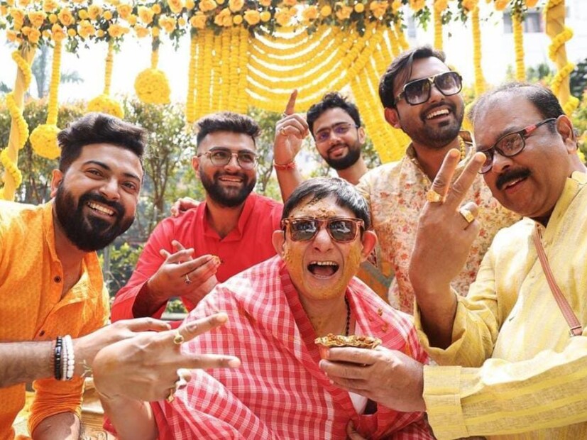 তার আগে সারলেন প্রাক-বিয়ের নানা নিয়ম। সকালে হয়েছে দধিমঙ্গল, নাহ্নিমুখ। (ছবি- তথাগত ঘোষ)