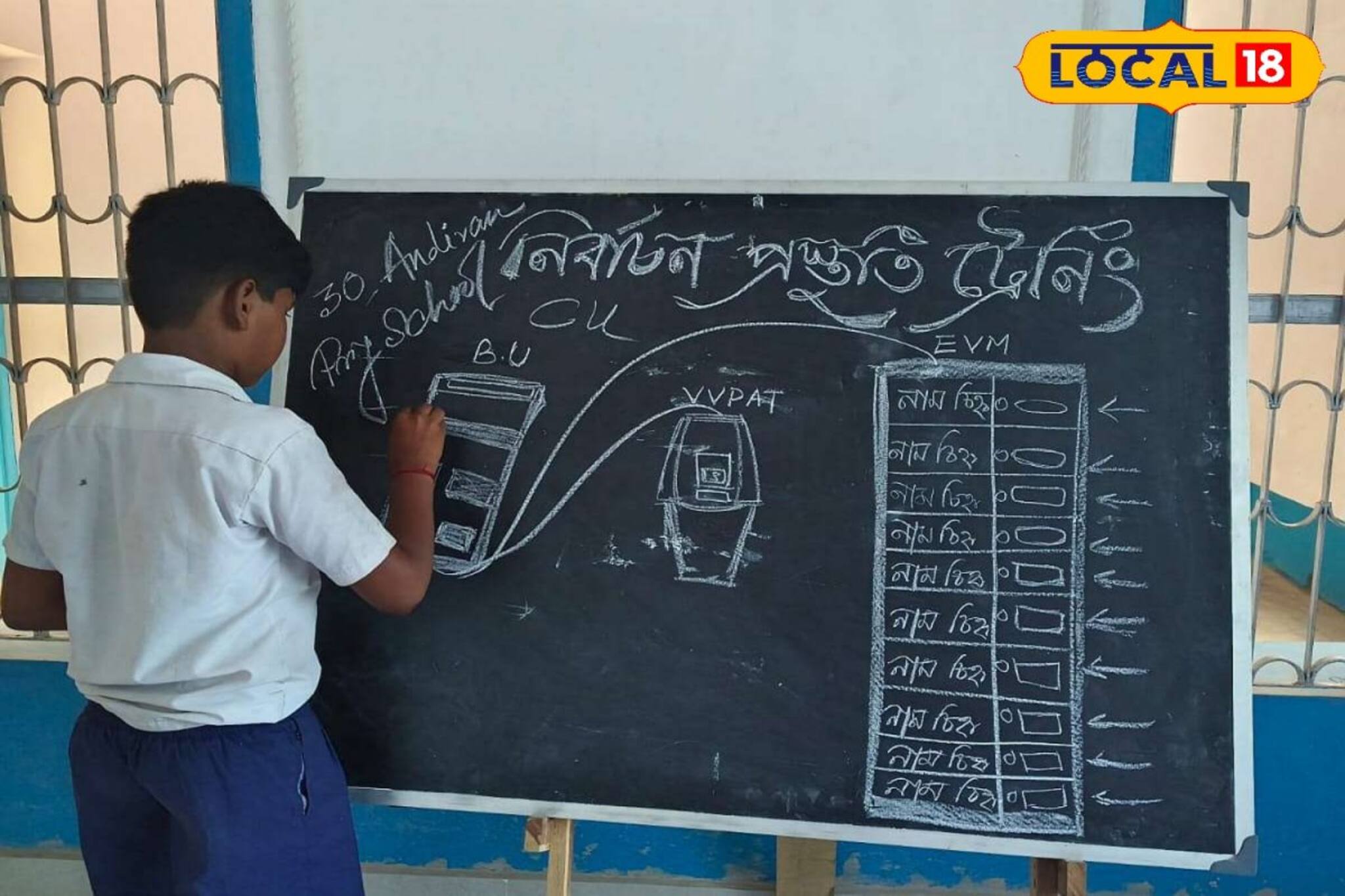 ভোটের আগেই ভোট! স্কুলে ইভিএমে রায়দান খুদেদের