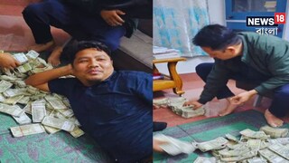 টাকা উপরে শুয়ে নেতা।