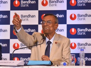 Chandra Shekhar Ghosh, MD & CEO, Bandhan Bank at the press conference in Kolkata