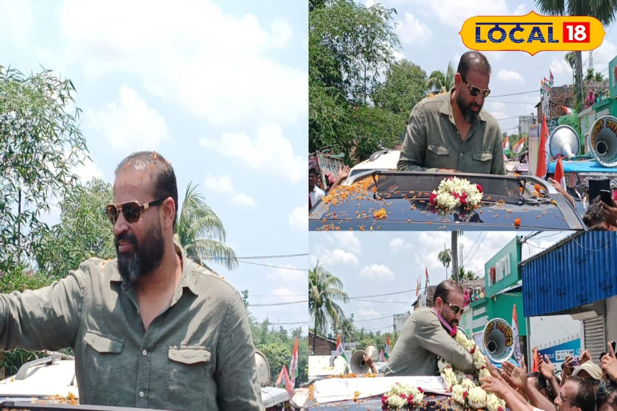 শেষ বেলায় প্রচারে ঝড়, দেবাংশুর সমর্থনে তমলুকে রোড শো করলেন ইউসুফ পাঠান