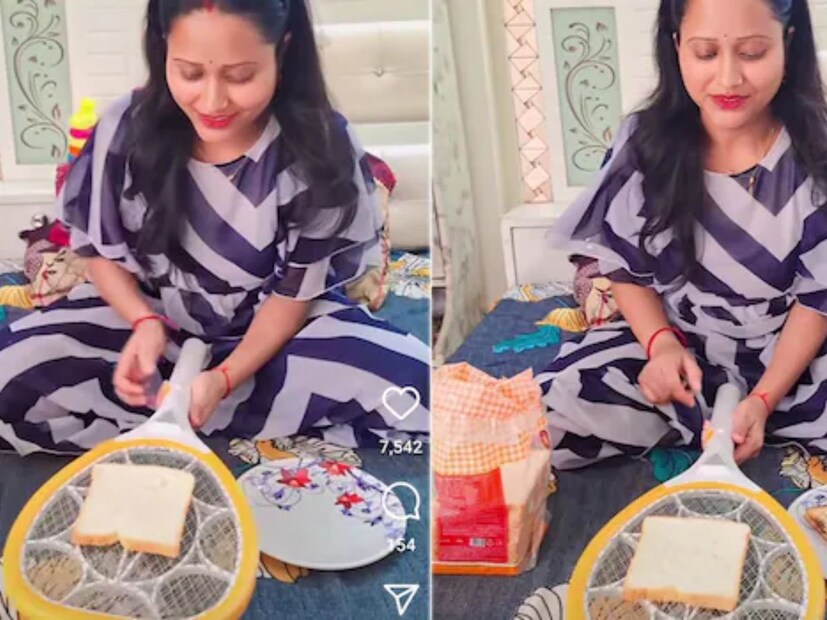 সম্প্রতি ভাইরাল হয়েছে একটি ভিডিও। যেখানে দেখা গিয়েছে এই মশা মারার র‍্যাকেটেই পাউরুটির টোস্ট বানাচ্ছেন ওই মহিলা। দেখেই সকলের চক্ষু চড়কগাছ। 