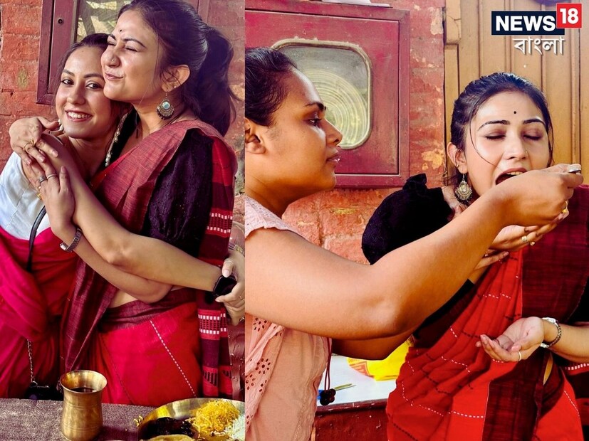 এবার শুরু আইবুড়োভাত খাওয়ার পালা। ফুলকির সেটেই হল বিশাল আয়োজন। 