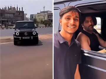 ফ্যানের সঙ্গে ফটো তুলতে দামী গাড়ির কাঁচ নামালেন ধোনি-  photo- (Screengrab/X)