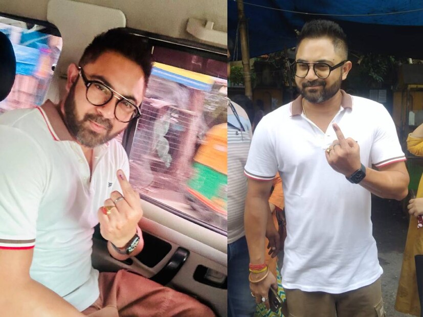 সোহম চক্রবর্তী বেহালায় গিয়ে ভোট দিয়েছেন। কেন্দ্র থেকে বেরিয়ে ছবিতে পোজ দিতেও ভোলেননি নায়ক। 