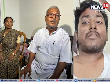 আহত সহকারী চালক মন্নু কুমার এবং তাঁর বাবা-মা৷ 