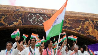 প্যারিস অলিম্পিক্সের উদ্বোধনী অনুষ্ঠানে ভারতীয় অ্যাথলিটরা- Photo Courtesy- The Olympic Games/ X account 