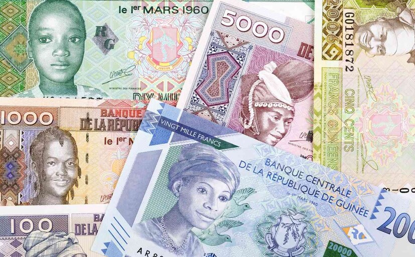 গিনিয়ান ফ্রাঙ্ক (Guinean Franc) ১ ভারতীয় রুপি = ১০২.৯ জিএনএফ ৷ মার্কিন ডলারের তুলনায় অনেকটাই কম জিএনএফ-এর মূল্য। আসলে গিনিতে নানা রকম আর্থিক সমস্যা রয়েছে।