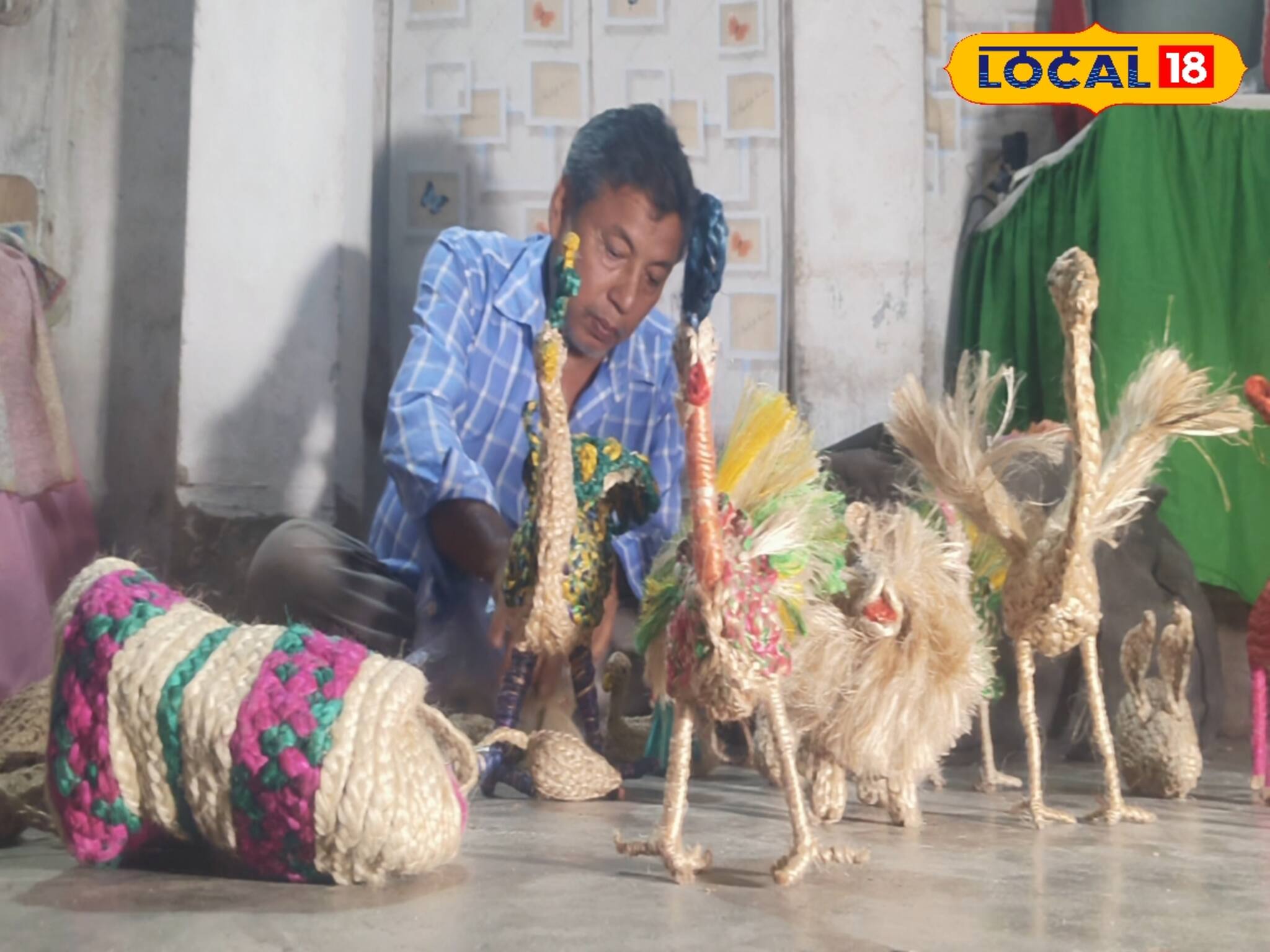 পাট দিয়ে তৈরি হচ্ছে পশু পাখি! সত্যেন্দ্রনাথবাবুর হাতের কাজ পাড়ি দিচ্ছে বিদেশে