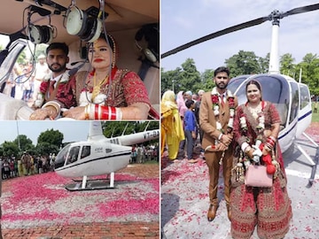 নববধূকে নিয়ে হেলিকপ্টারে উঠলেন বর