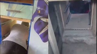 এভাবেই আলমারির আড়ালে তৈরি করা বাঙ্কারে ঢুকত জঙ্গিরা৷ বাঙ্কারের ভিতরের ছবি (ডান দিকে)৷