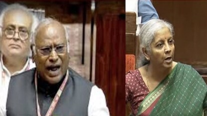 খাড়্গের খোঁচায় তেলেবেগুনে জ্বলে উঠলেন নির্মলা খাড়্গের খোঁচায় তেলেবেগুনে জ্বলে উঠলেন নির্মলা