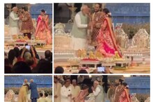 নিজের হাতে তুলে দিলেন উপহার, নরেন্দ্র মোদির পা ছুঁয়ে আশীর্বাদ নিলেন নবদম্পতিও