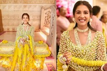 গায়ে হলুদে রাধিকার ফুলের ওড়নায় ৯০টি গাঁদা! ক'টি টগর কুঁড়ি ছিল জানেন?