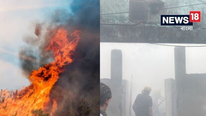 দাউ দাউ করে জ্বলছে! কালো ধোঁওয়ায় ঢাকল ধাপার মাঠ, ঘটনাস্থলে ২০টি দমকল ইঞ্জিন, কীভাবে লাগল আগুন? দাউ দাউ করে জ্বলছে! কালো ধোঁওয়ায় ঢাকল ধাপার মাঠ, ঘটনাস্থলে ২০টি দমকল ইঞ্জিন, কীভাবে লাগল আগুন?