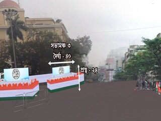 ত্রি-স্তরীয় মূল মঞ্চটি মাটি থেকে পর্যায়ক্রমে ১১, ১২ ও ১৩ ফুট উঁচু। 