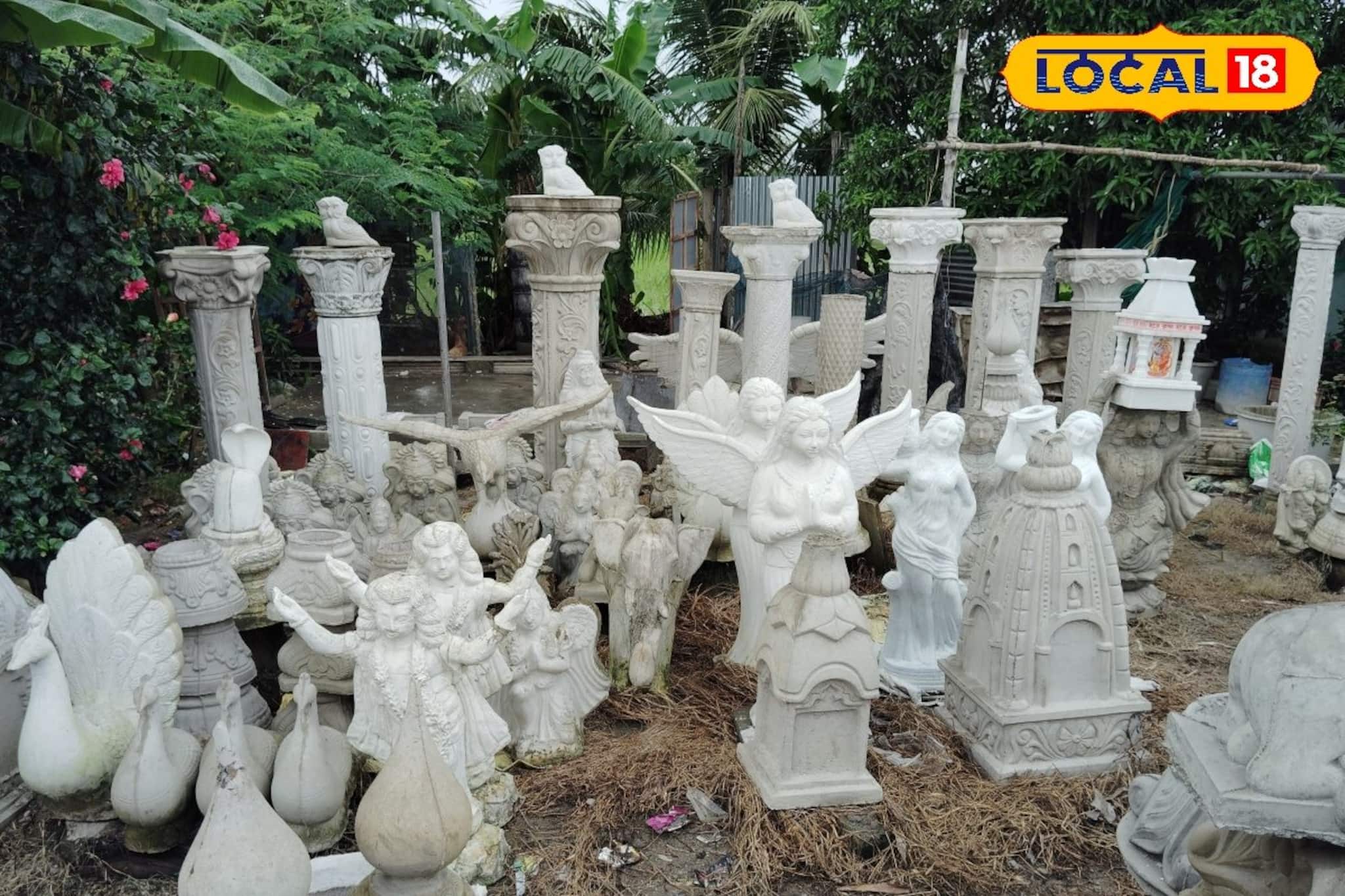 পাথর খোদাই শিল্পকে পাল্লা দিচ্ছে এখানকার সিমেন্টের তৈরি ভাস্কর্য! দাম একেবারে কম