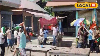 বাঁশ হাতে সংঘর্ষ দুই পক্ষের