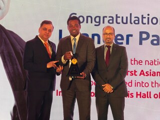 Leander Paes with Ratan Kumar Kesh (MD & CEO interim, Bandhan Bank)