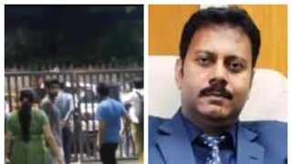 সন্দীপ ঘোষের (ডানদিকে) প্রবেশ আটকাতে ন্যাাশনাল মেডিক্যালের গেটে পাহারায় পড়ুয়ারা৷ সন্দীপ ঘোষের (ডানদিকে) প্রবেশ আটকাতে ন্যাাশনাল মেডিক্যালের গেটে পাহারায় পড়ুয়ারা৷