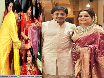 শেরওয়ানিতে স্নেহাশিস,রানি রঙের বেনারসি জড়োয়ার গয়নায় নতুন বউ,দাদা বরকর্তা