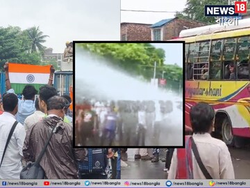 শহর জুড়ে কার্যত রণক্ষেত্রের ছবি। নবান্ন অভিযান রুখতে সতর্ক পুলিশ।