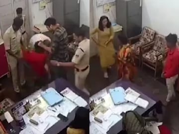 জিআরপি থানায় এই নির্মমতার ছবি সিসিটিভিতে ধরা পড়েছে৷