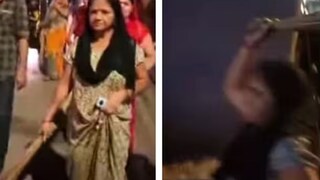 ভিডিওতে দেখা যায় একদল মহিলা ঝাঁটা হাতে মদ্যপদের দিকে তেড়ে যায়৷