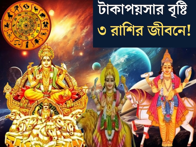 শুক্র, বুধ এবং সূর্য স্থান পরিবর্তন করতে চলেছে তিন বড় গ্রহ। জ‍্যোতিষশাস্ত্র অনুসারে, এই তিন গ্রহের প্রভাবে কয়েকটি রাশির জীবনে আসতে চলেছে ভাল সময়। কারা থাকবে, সৌভাগ‍্যের শিখরে? জেনে নিন।